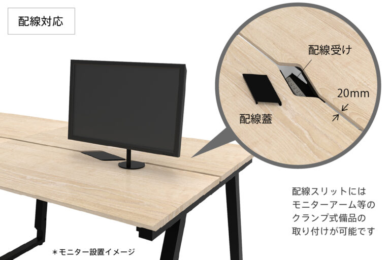 チルトフリーアドレステーブル配線