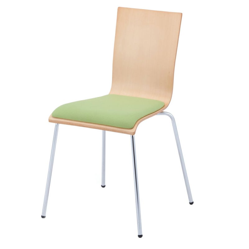 プライウッドチェア パッド付 ナチュラル×グリーン1脚 RFC-FPGN