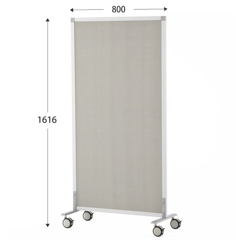 シンプルスクリーン掲示板 W800 （キャスター仕様） ライトグレー RFSCR-LGYCA