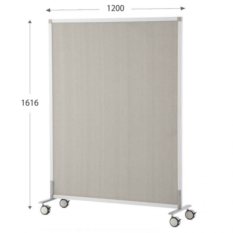 シンプルスクリーン掲示板 W1200キャスター仕様 ライトグレー RFSCRW-LGYCA