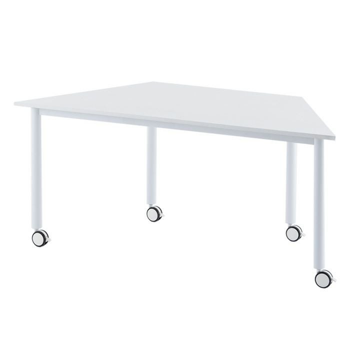 キャスターテーブル 台形ホワイト RFCTT-WL8016DWH