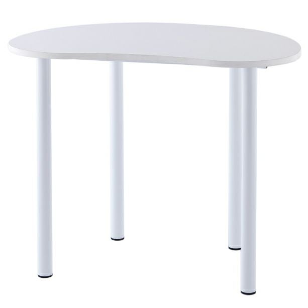 ビーンズ型ハイミーティングテーブル W1200xD800ホワイト RFHMT-BN1280WJ