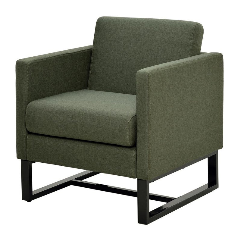 スクエアソファ ファブリック 1人掛けグリーン GZSSF-F1PGN