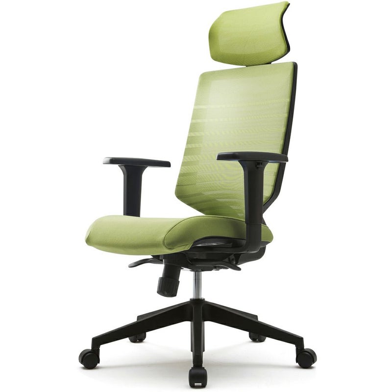 FURSYS T30 チェア 可動肘 ヘッドレスト付き グリーン FHTN302RF021