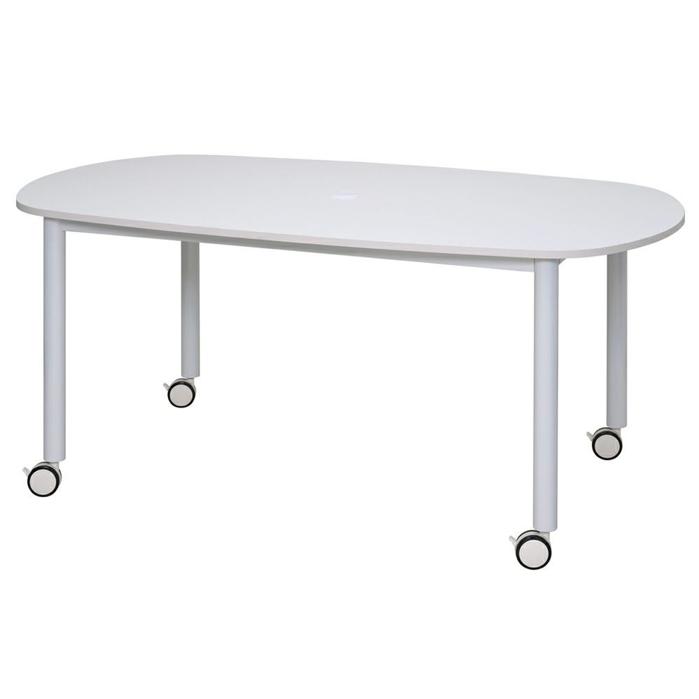 キャスターテーブルホワイト脚  オーバルホワイト RFCTT-WL1691OVWH