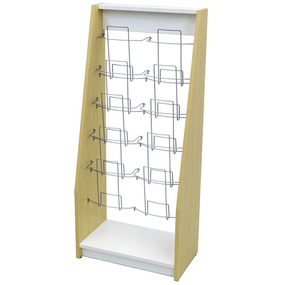 木製カタログスタンド2ダブル ナチュラル×ホワイト SHKS2-002NW