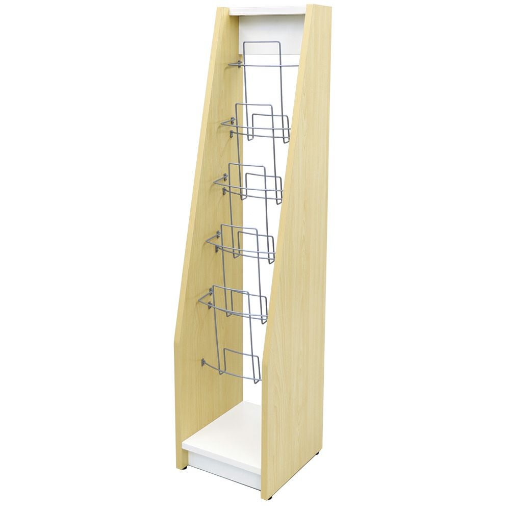 木製カタログスタンド2 シングル ナチュラル×ホワイト SHKS2-001NW