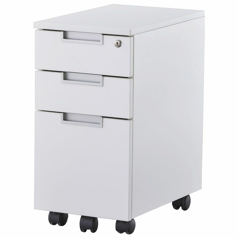 スチール脚デスク スリムワゴン ホワイト GZCA-SL315WH