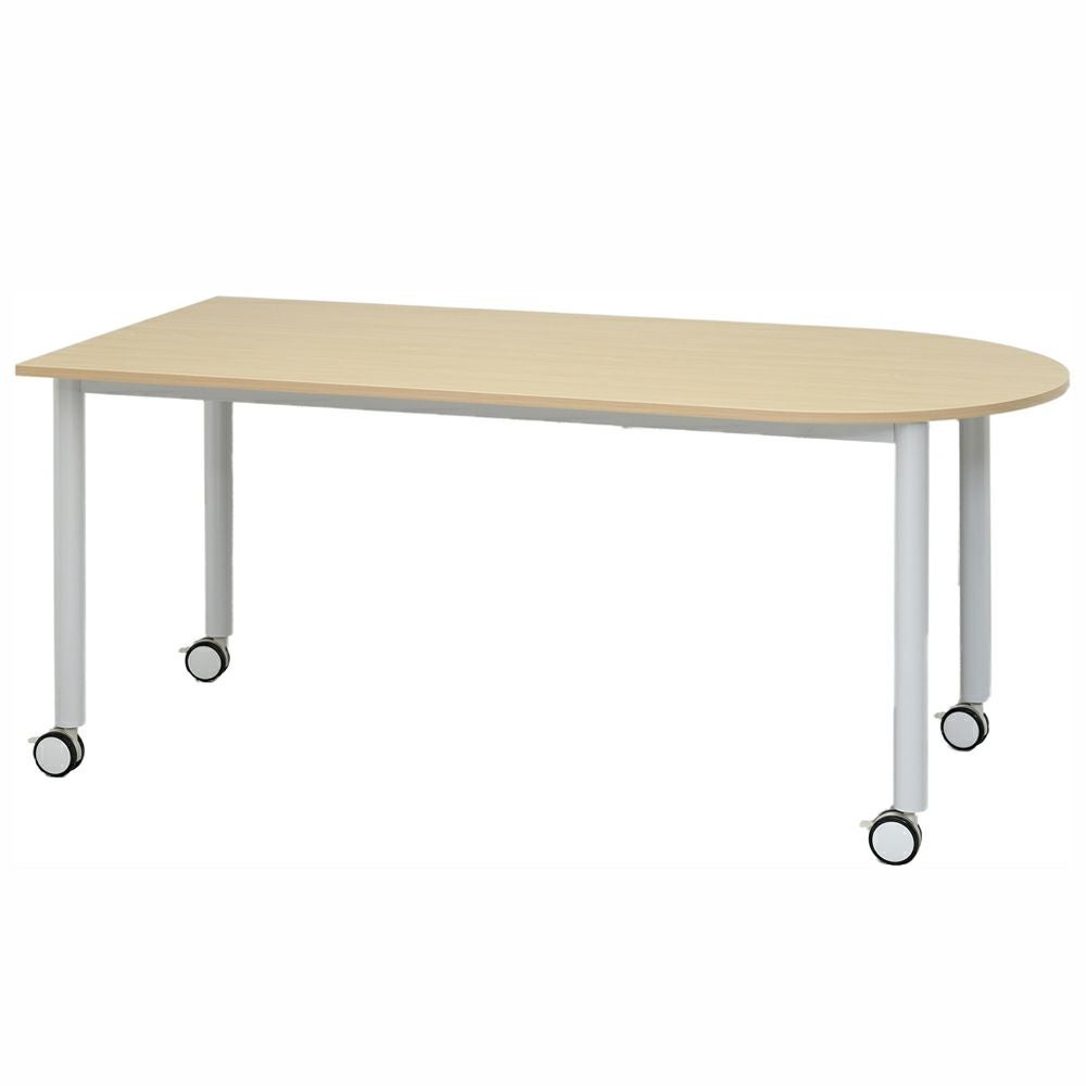 キャスターテーブルホワイト脚 U字形ナチュラル RFCTT-WL1680UNA