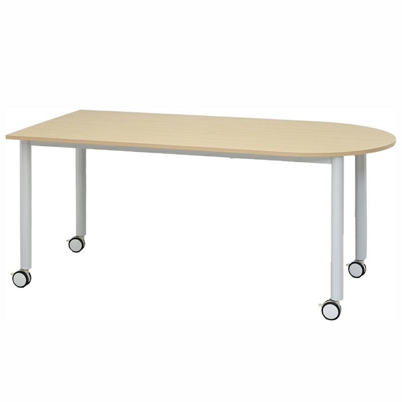 キャスターテーブルホワイト脚 U字形ナチュラル RFCTT-WL1680UNA