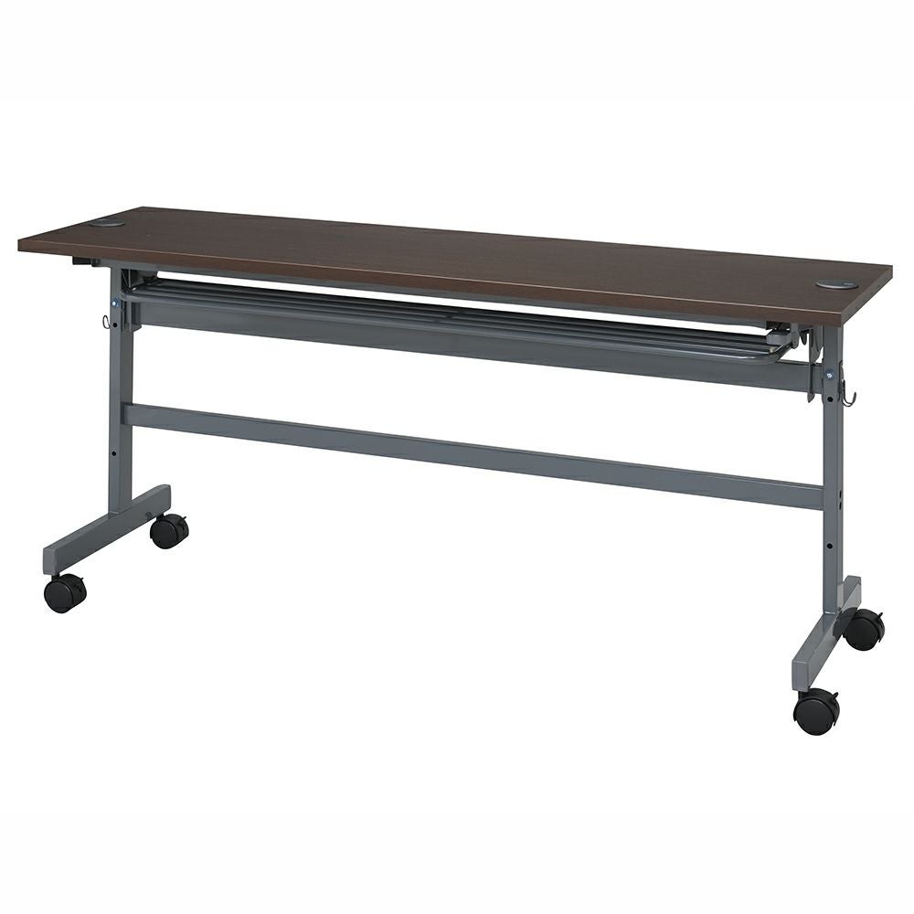 配線機能付きフォールディングテーブルⅣ W1500xD450ダークブラウン SHFTL4-1545DB