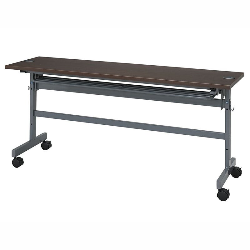 配線機能付きフォールディングテーブルⅣ W1500xD450ダークブラウン SHFTL4-1545DB