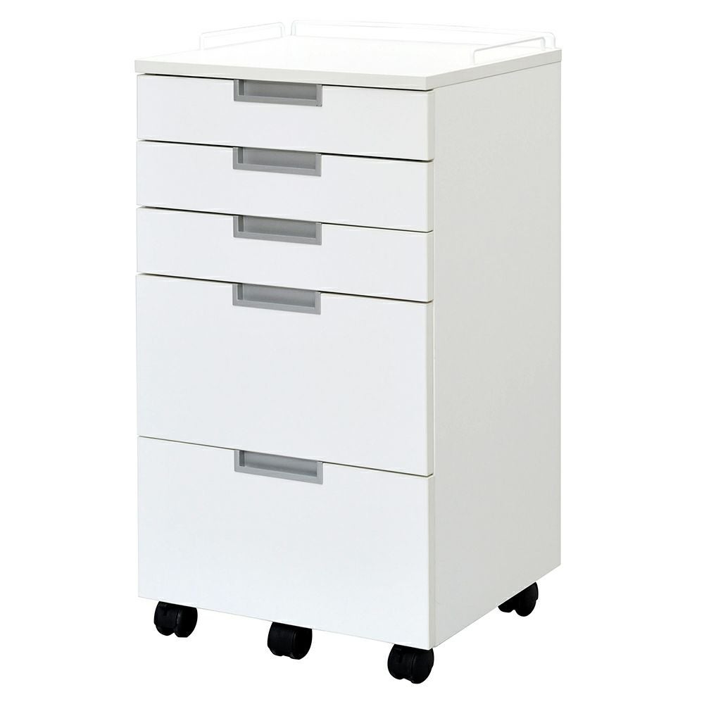 デンタルワゴン5段 ホワイト RFCA-DT5WH