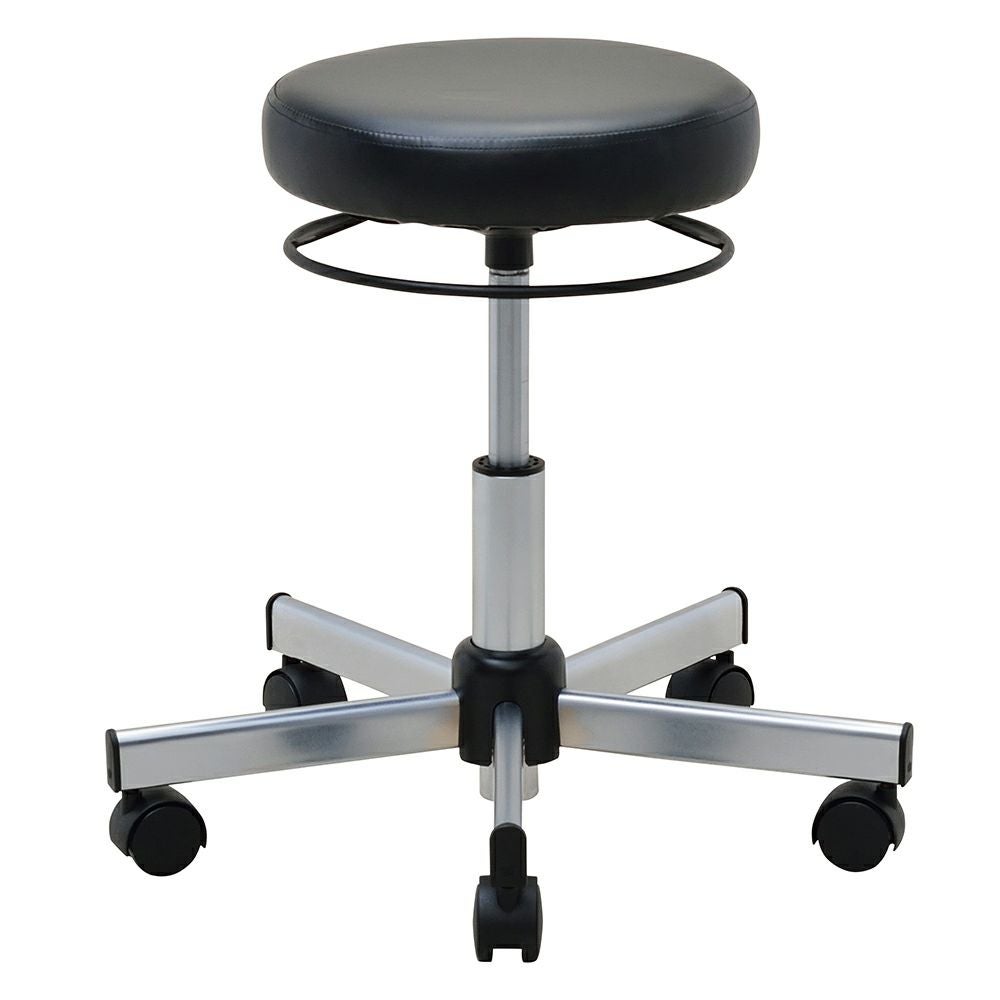 ラウンドキャスタースツール ブラック×クローム脚 RFRCS-FPBKCL