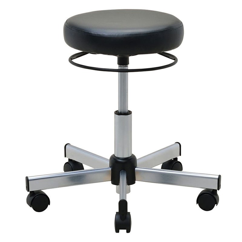 ラウンドキャスタースツール ブラック×クローム脚 RFRCS-FPBKCL