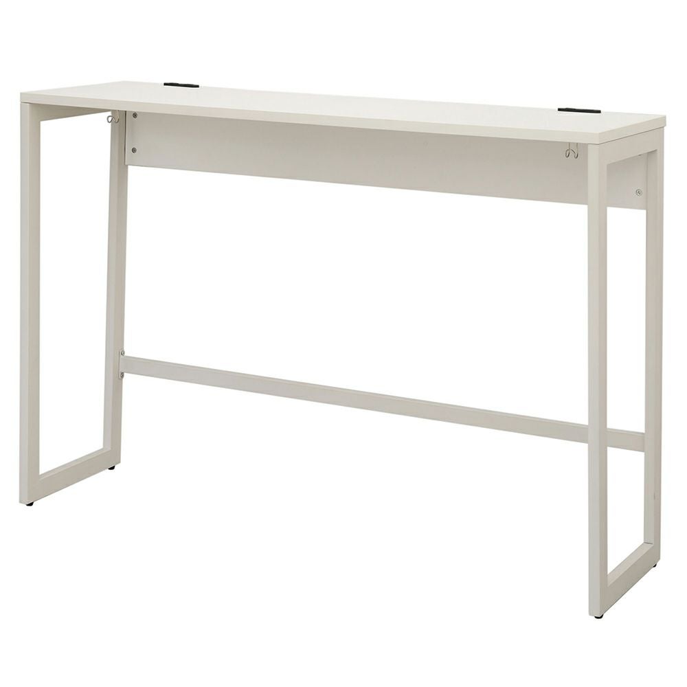 リスム ハイデスク W1000×D450ホワイト×ホワイト脚 2ヶ口コンセント付き RFFHD-1045WH-WL