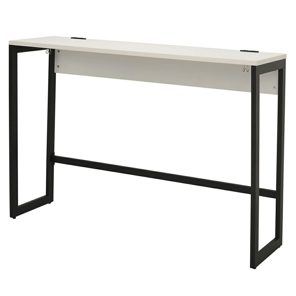 リスム ハイデスク W1500×D450ホワイト×ブラック脚 2ヶ口コンセント付き RFFHD-1545WH-BL