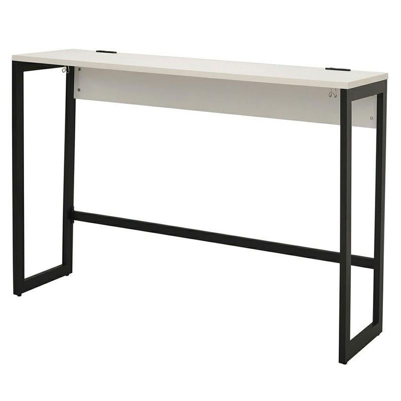 リスム ハイデスク W1500×D450ホワイト×ブラック脚 2ヶ口コンセント付き RFFHD-1545WH-BL