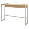 リスム ハイデスク W1500×D450ナチュラル×ホワイト脚 2ヶ口コンセント付き RFFHD-1545NA-WL