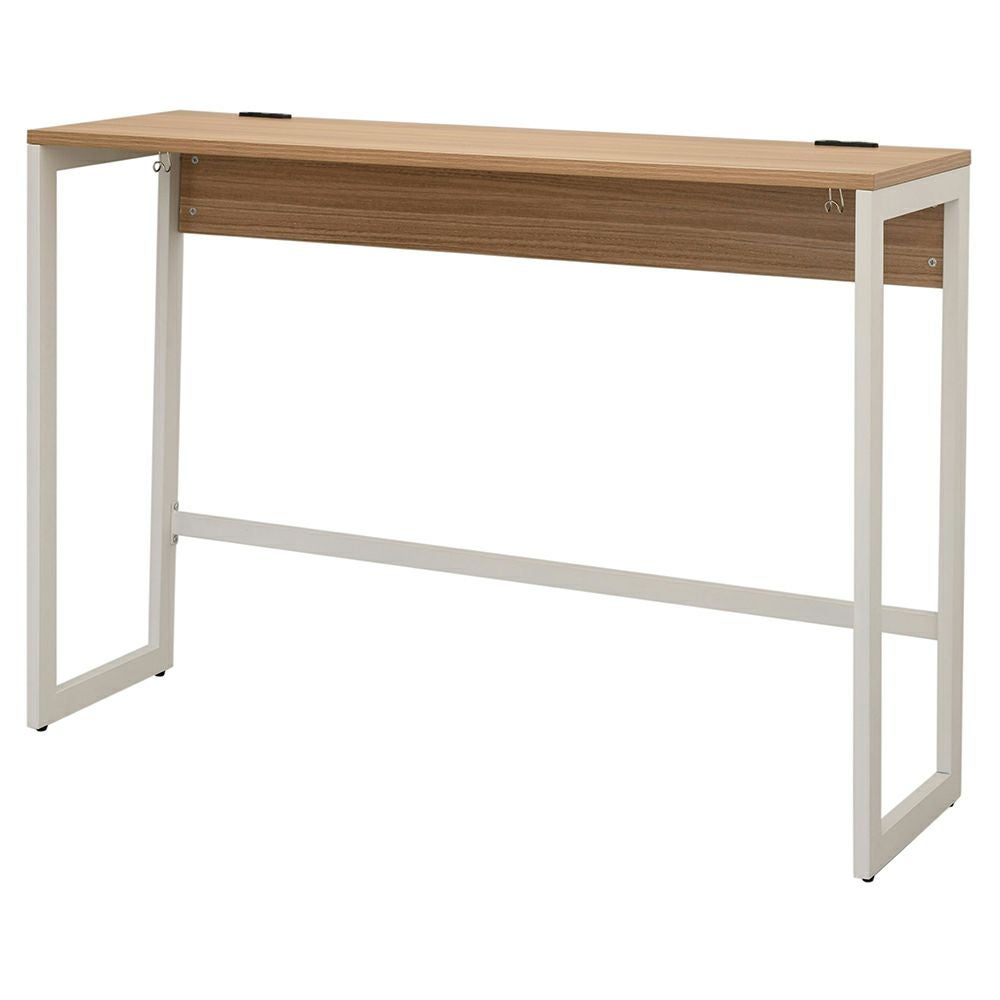 リスム ハイデスク W1500×D450ウォルナット×ホワイト脚 2ヶ口コンセント付き RFFHD-1545DM-WL