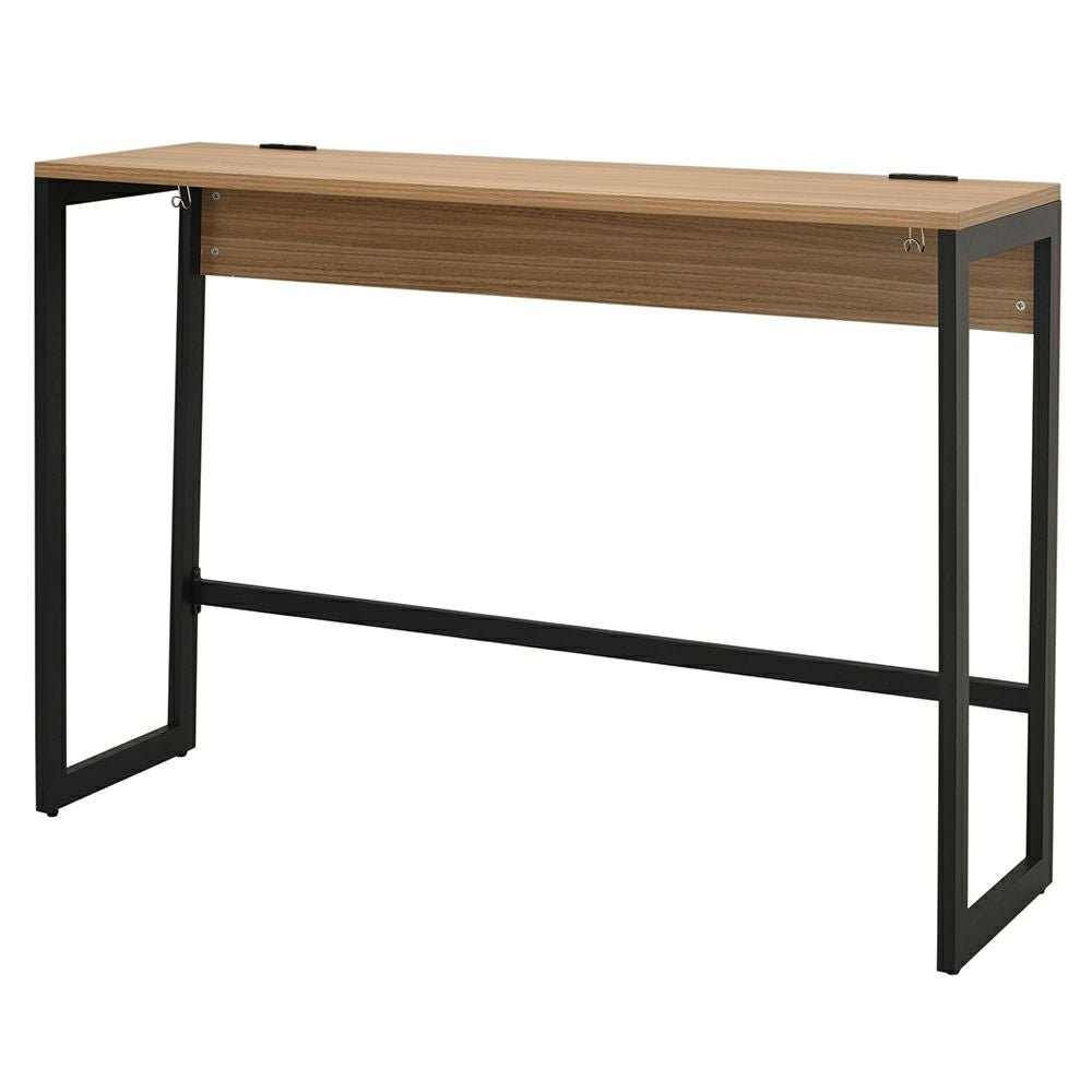 リスム ハイデスク W1500×D450ウォルナット×ブラック脚 2ヶ口コンセント付き RFFHD-1545DM-BL