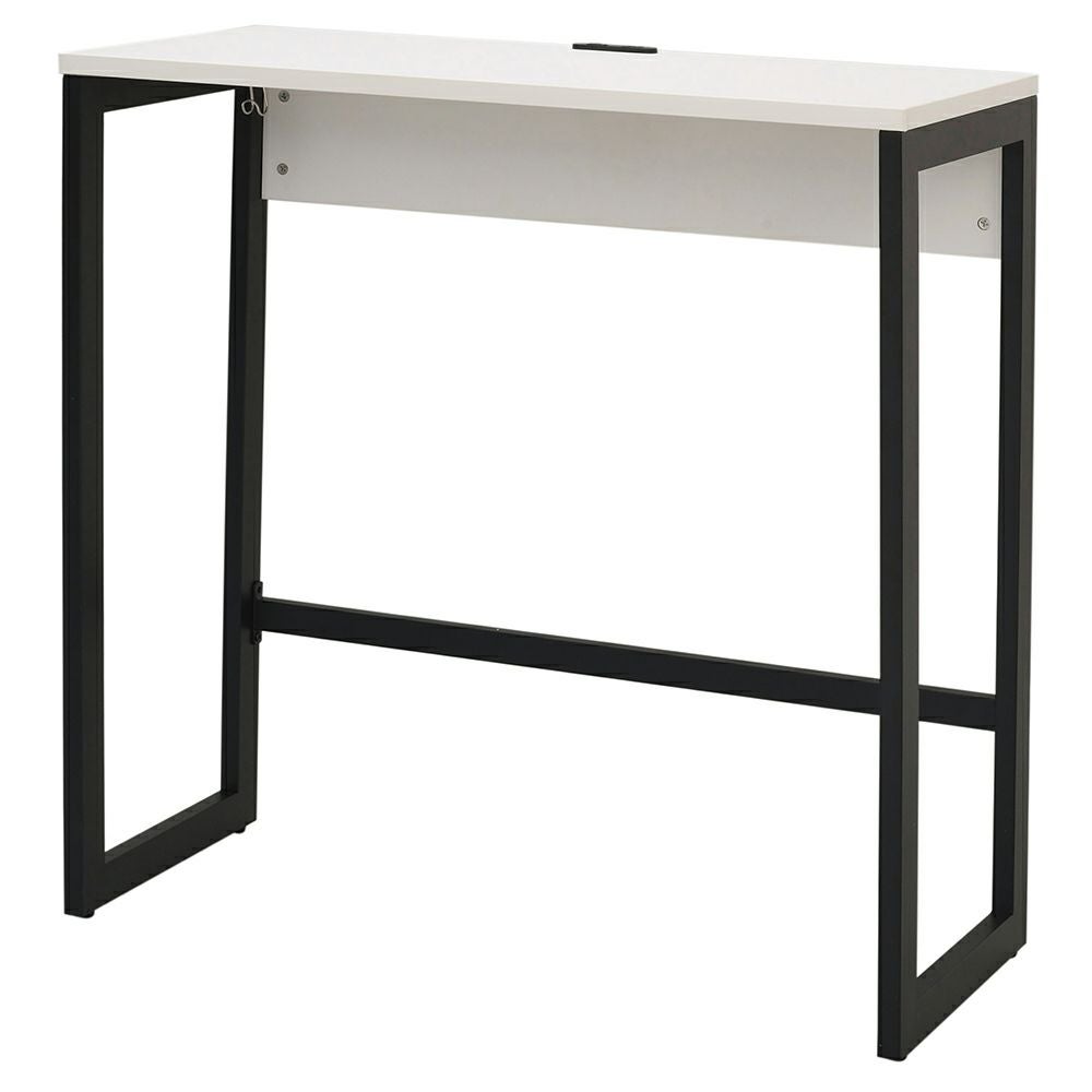 リスム ハイデスク W1000×D450ホワイト×ブラック脚 2ヶ口コンセント付き RFFHD-1045WH-BL