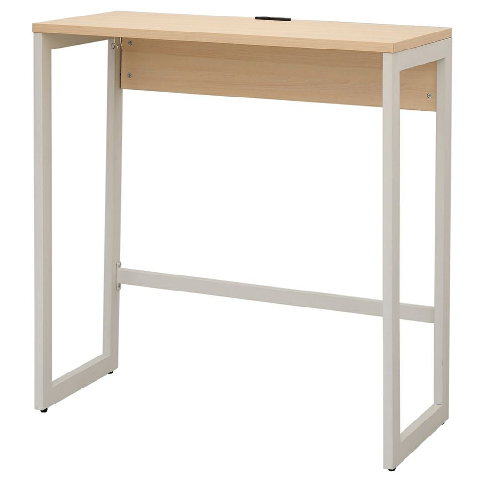 リスム ハイデスク W1000×D450ナチュラル×ホワイト脚 2ヶ口コンセント付き RFFHD-1045NA-WL