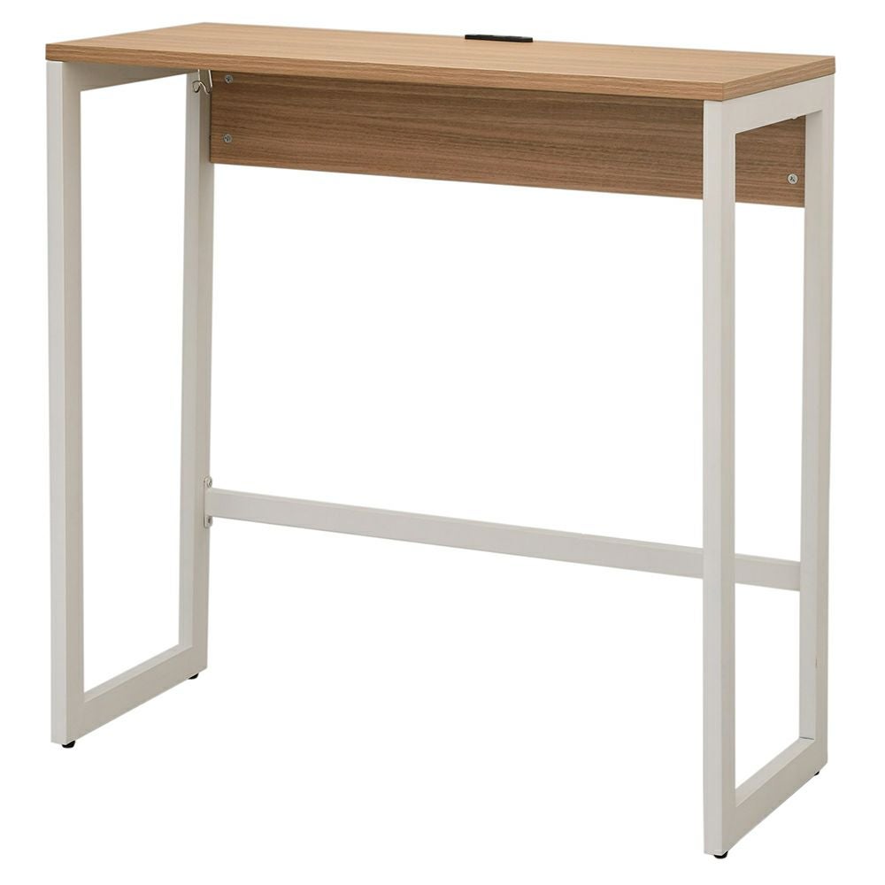 リスム ハイデスク W1000×D450ウォルナット×ホワイト脚 2ヶ口コンセント付き RFFHD-1045DM-WL