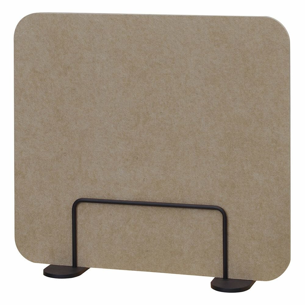 フェルトデスクトップパネル W550×H500ベージュ×ブラック R型置き式 RFFDP-R55BE-TBK