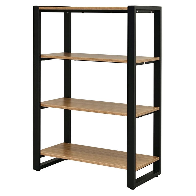 リスムシェルフ W800　3段ウォルナット×ブラックフレーム  RFFSH-803DM-BF
