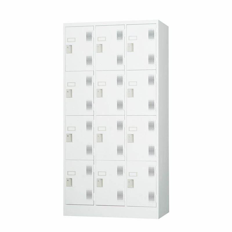 ■配達可■比較的美品■12人用 (3列4段）スチールロッカー ホワイト AKL  幅900  シリンダー錠 スタンダードロッカーTLKシリーズ12人用3列4段シリンダー錠ホワイト
