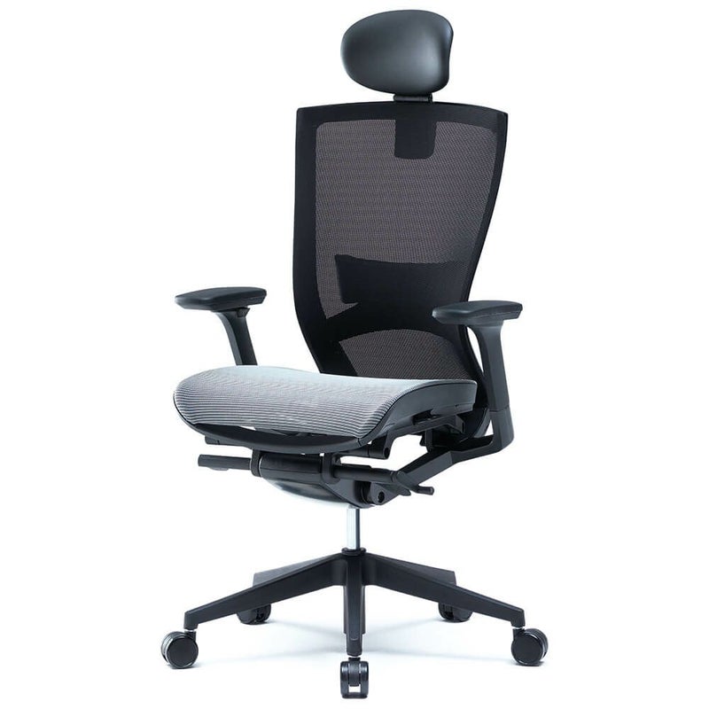 T50airチェア 可動肘・ヘッドレスト・ランバー付きグレーCHXRF6100AHZ2D1B