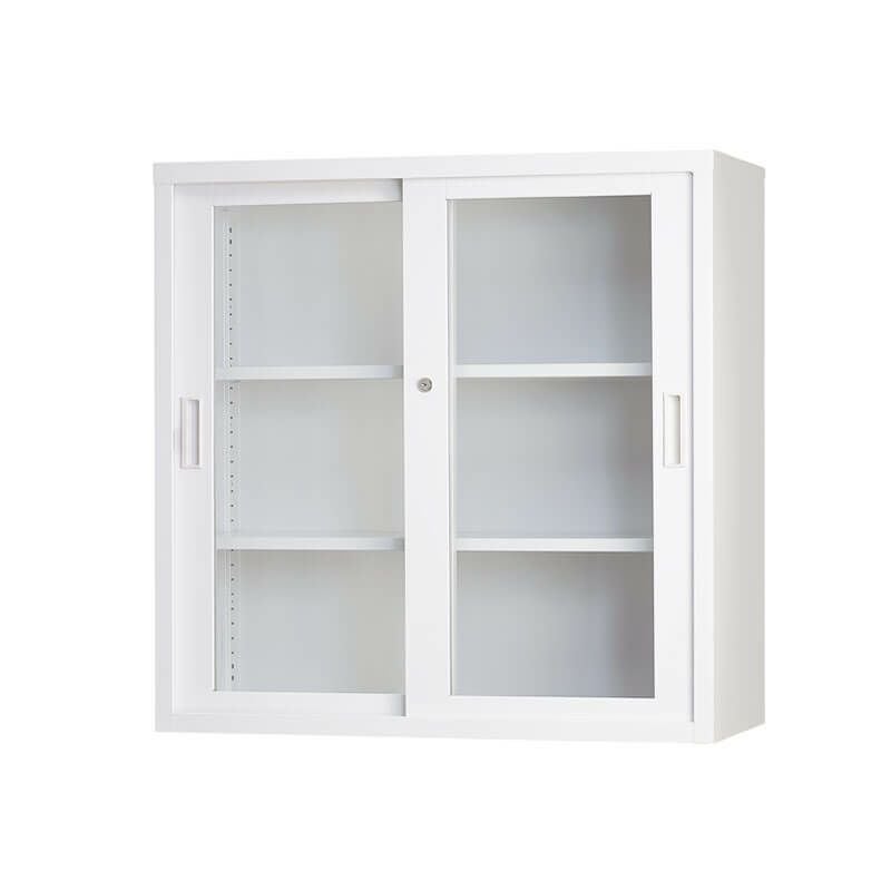 33浅型ガラス引戸書庫W880 x D400