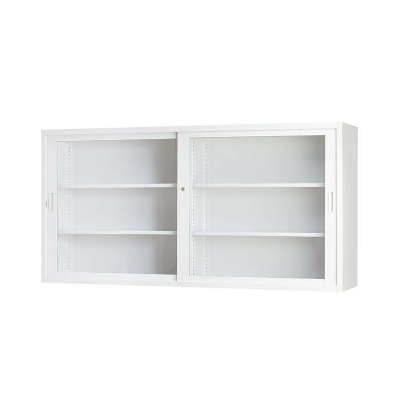 63浅型ガラス引戸書庫W1760 x D400