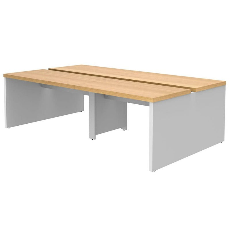 ソリード フリーアドレス用デスクⅡ W2400×D1200 オーク×ホワイト脚 RFTFT2-2412OA-WL