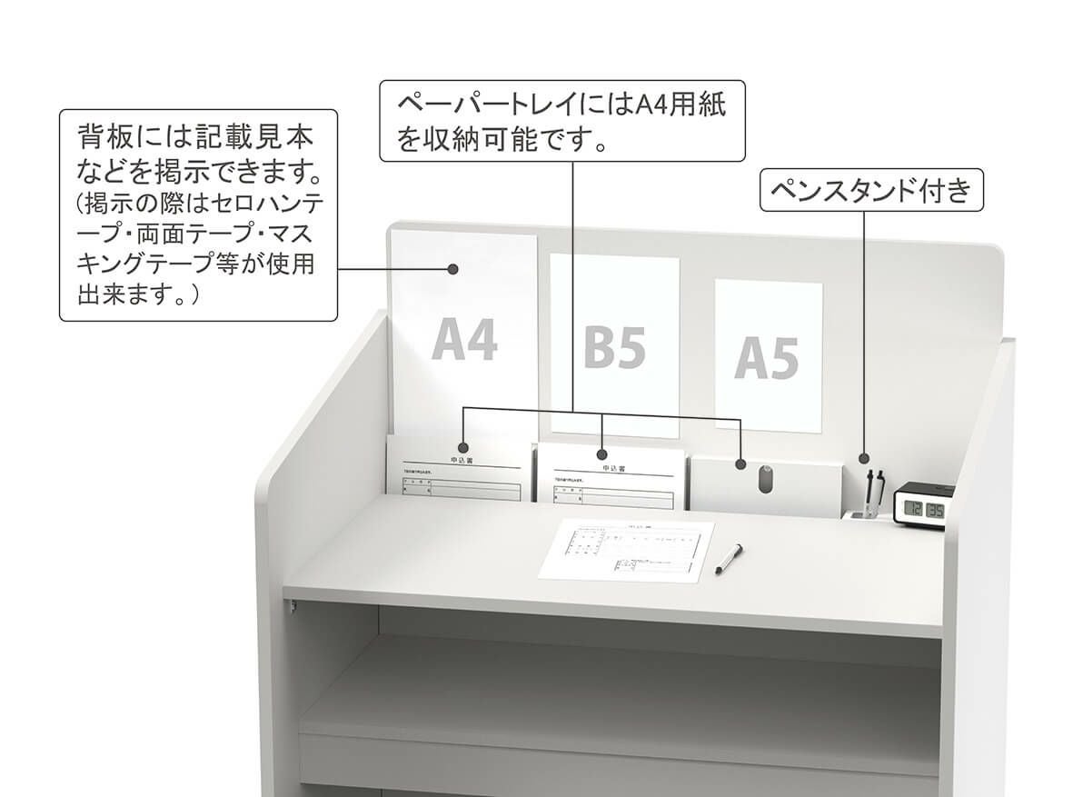 記載台 ハイW900×D600 ホワイト RFKD-9060WHH | オフィス家具の通販