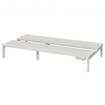 対面机上台 W950 ホワイト 2ヶ口コンセント2個付