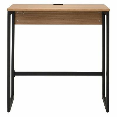 リスム ハイデスクW1000×D450 ウォルナット×ブラック脚2ヶ口コンセント付きRFFHD-1045DM-BL-W