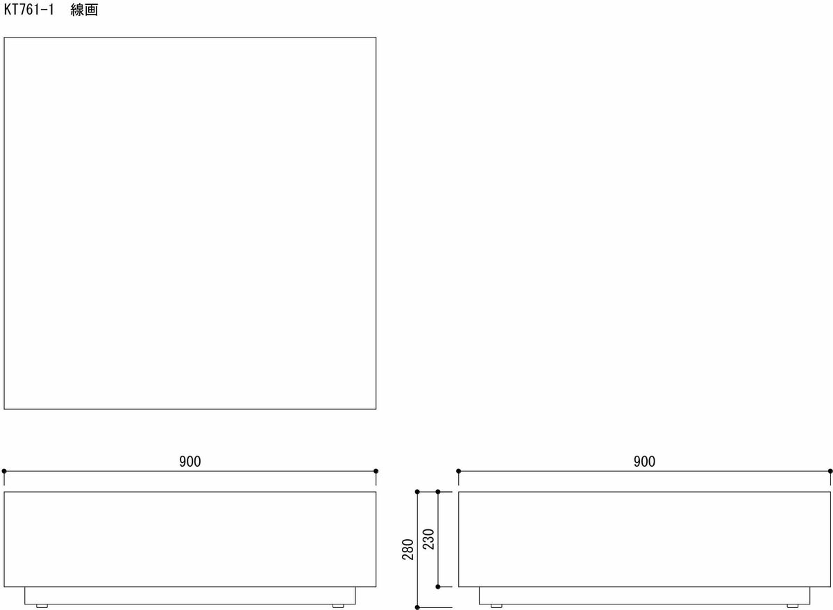 KTローテーブル761900×900ウォールナット ◆RFKT-761-WA-1