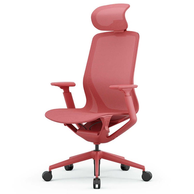 アリア チェア 可動肘ヘッドレスト付き コーラルレッド RFARC-001CR-HR