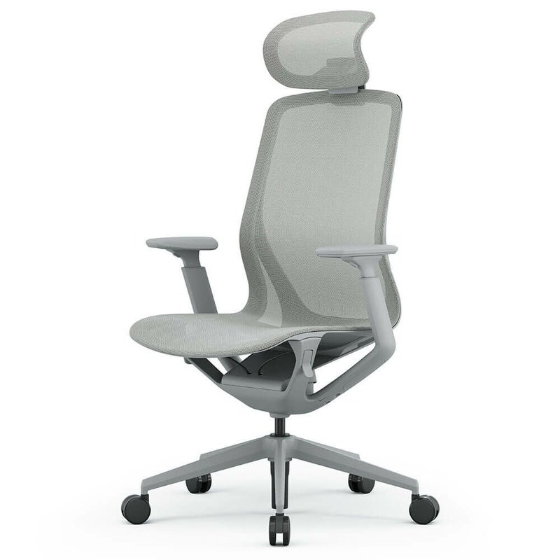 アリア チェア 可動肘ヘッドレスト付き ライトグレー RFARC-001LG-HR