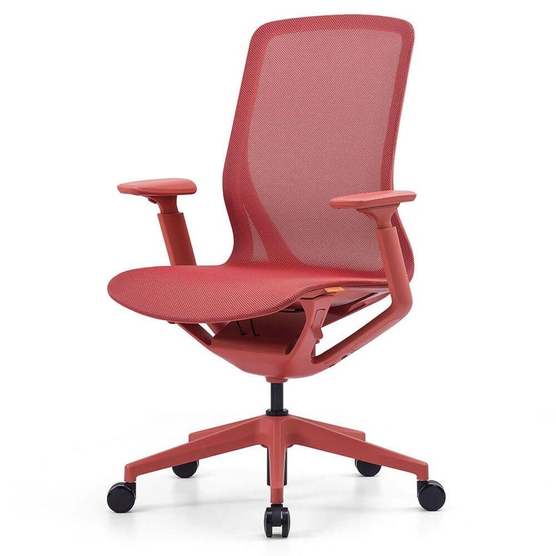 アリア チェア 可動肘付き コーラルレッド RFARC-001CR