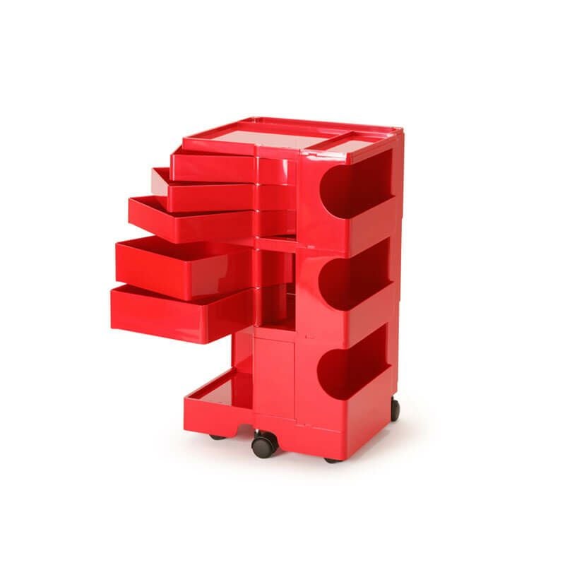 ボビーワゴン 3段 5トレイ レッドIB01-B35-RE