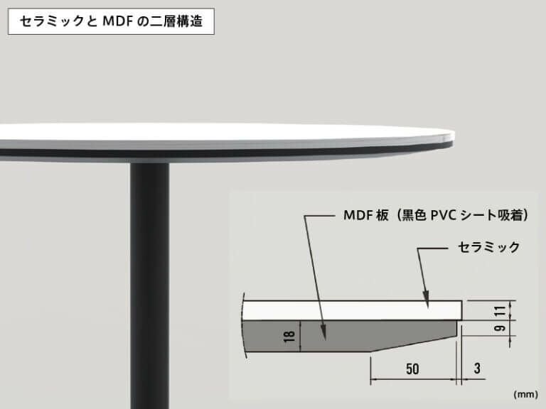 リスタ カフェテーブル セラミック W750xD750 ブラックマーブル RFRCC